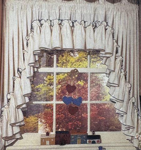 Cottage Ruffled Swags with Pearl Edge