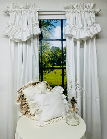 Clarissa Cottage Ruffled Swag Curtain *Patent Pending*
